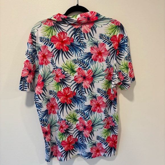 Greenside Golf Polo Aloha Performance Shirt Floral Athletic Vacation Tropical - Picture 7 of 8